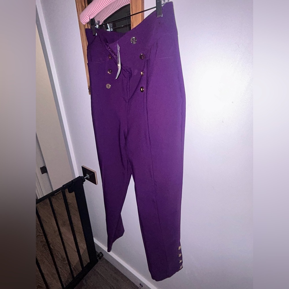 New York & Company 7th Avenue Purple High-Waist Pants – Size 8